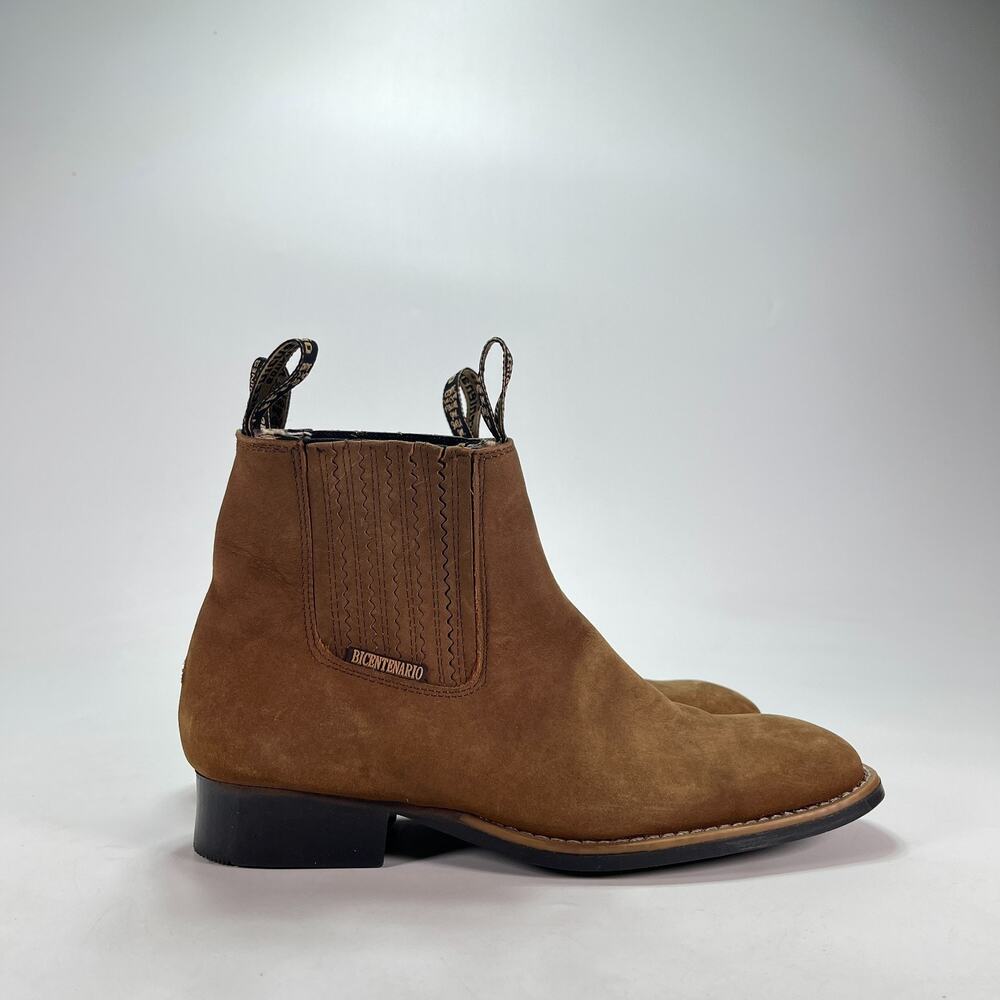 Botines Bicentenario Rodeo Brown Suede Square Toe Chelsea Boots Women's Size 7